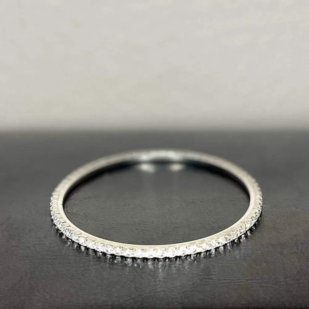 Diamond Bracelet Bangle Women’s Jewelry Silver Grey White Stone Costume​… - Picture 6 of 8